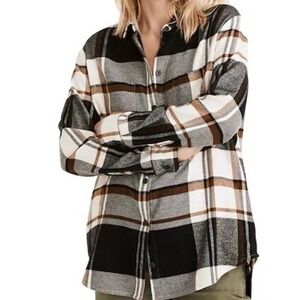 Madewell‎ Plaid Flannel Shirt Oversized Women XL Cozy Normcore Cabincore Winter